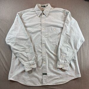 GH Bass Co Button Down Shirt Men's Size L Blue Gray Long Sleeve Signature Oxford